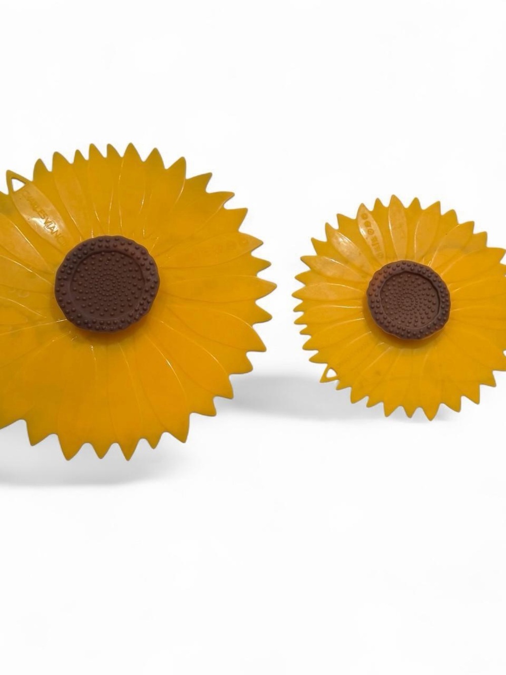 Sunflower Silicone Lid Covers - Yellow Food Storage Seals (Set of 2)